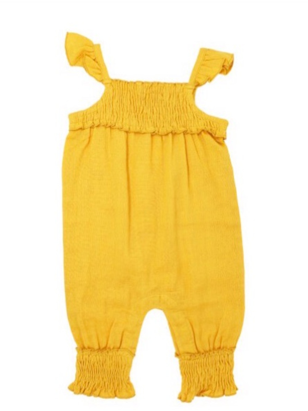 L'ovedbaby Muslin Sleeveless Romper- Saffron Yellow 12-18m